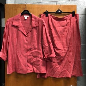 Doncaster Linen Skirt and Jacket Set